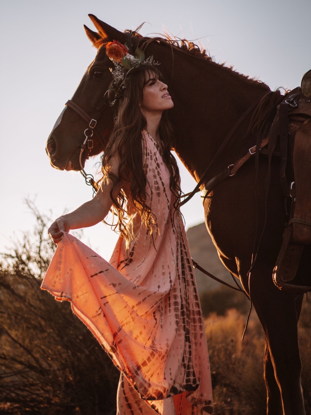 Peach Tie-Dye Maxi Dress - Picture 8 of 9